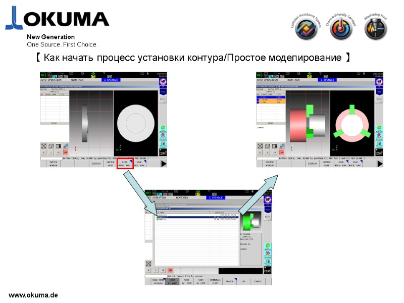 www.okuma.de New Generation One Source. First Choice. 【 Как начать процесс установки контура/Простое моделирование